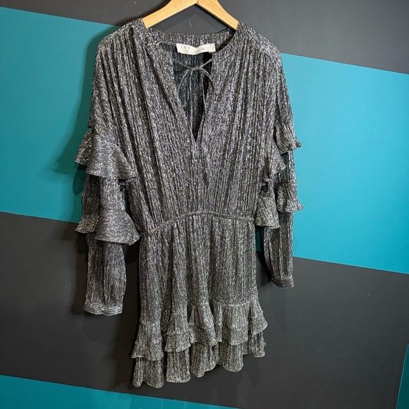 IRO Tellus Metallic Blouson Dress size 34 - Picture 4 of 12